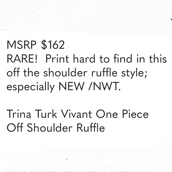 Trina Turk Vivant One Piece Off Shoulder Ruffle Size 4 - Picture 6 of 16